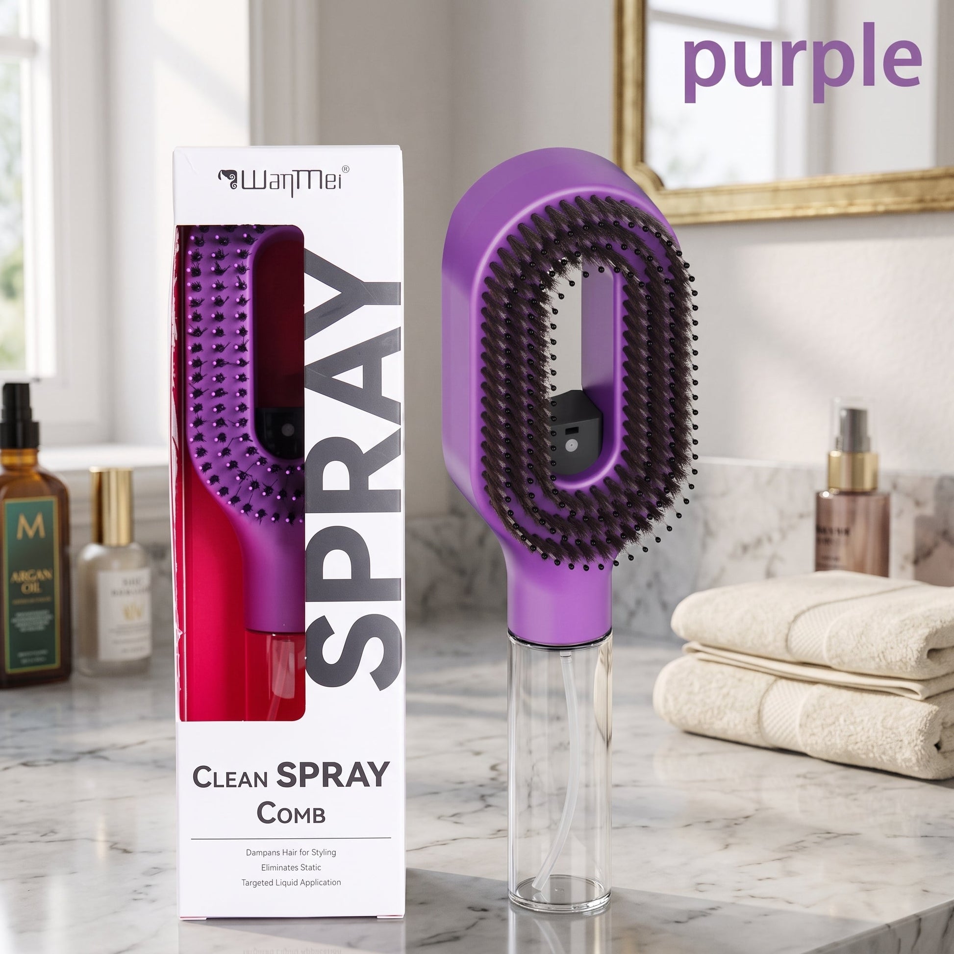 2-in-1 Spray Hair Brush ⭐     HydraComb Hair Brush Mentro