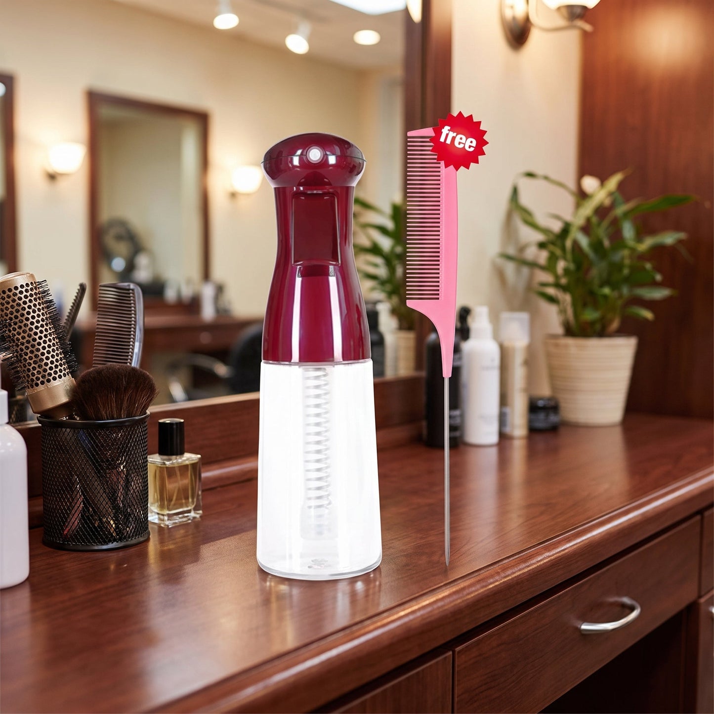 2-in-1 Spray Hair Brush ⭐     HydraComb Hair Brush Mentro