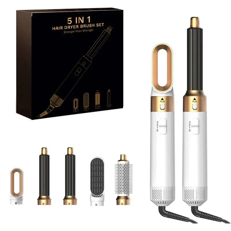 5 In 1 Hair Dryer And Styler Kit With Professional Hot Air Brush Curling Iron Hair Straightener For Curling And Straightening Mentro