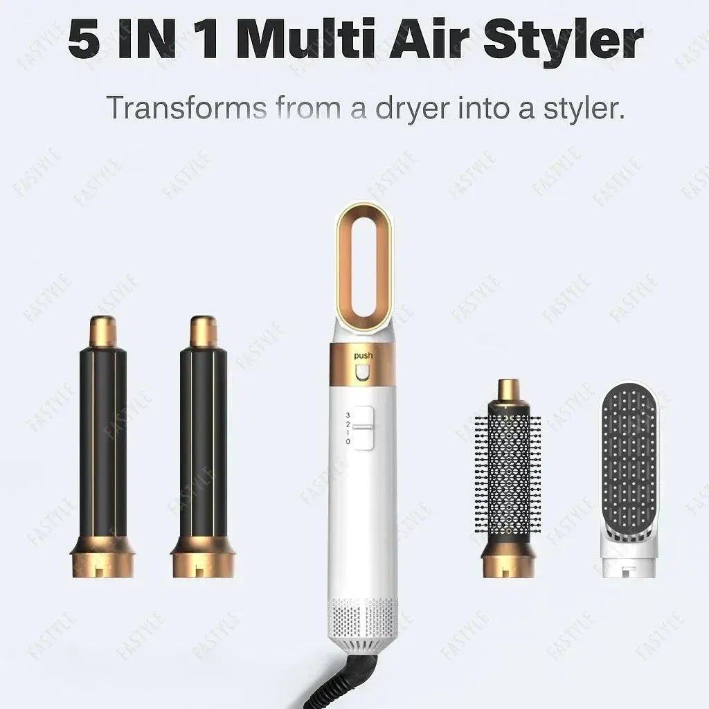 5 In 1 Hair Dryer And Styler Kit With Professional Hot Air Brush Curling Iron Hair Straightener For Curling And Straightening Mentro