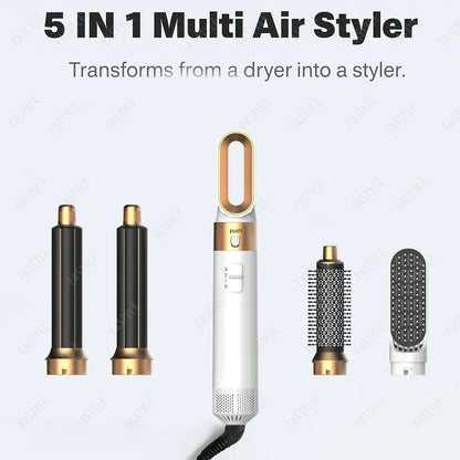 5 In 1 Hair Dryer And Styler Kit With Professional Hot Air Brush Curling Iron Hair Straightener For Curling And Straightening Mentro