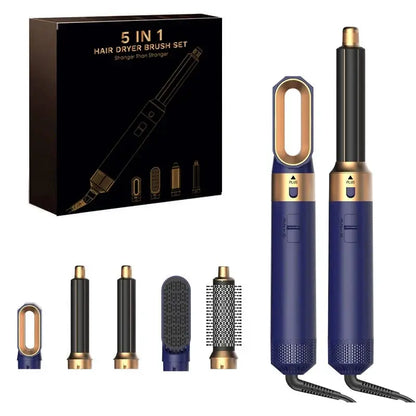 5 In 1 Hair Dryer And Styler Kit With Professional Hot Air Brush Curling Iron Hair Straightener For Curling And Straightening Mentro