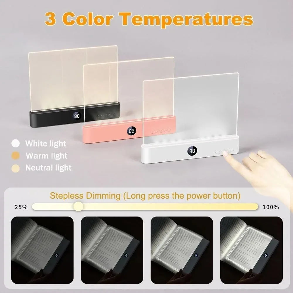 NEWSET LED Flat Panel Night Vision Reading Light Eye Protection Reading Light Usb Charging Student Night Reading Lamp Book Lamp