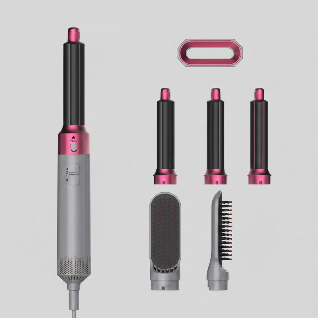 5 In 1 Hair Dryer And Styler Kit With Professional Hot Air Brush Curling Iron Hair Straightener For Curling And Straightening Mentro