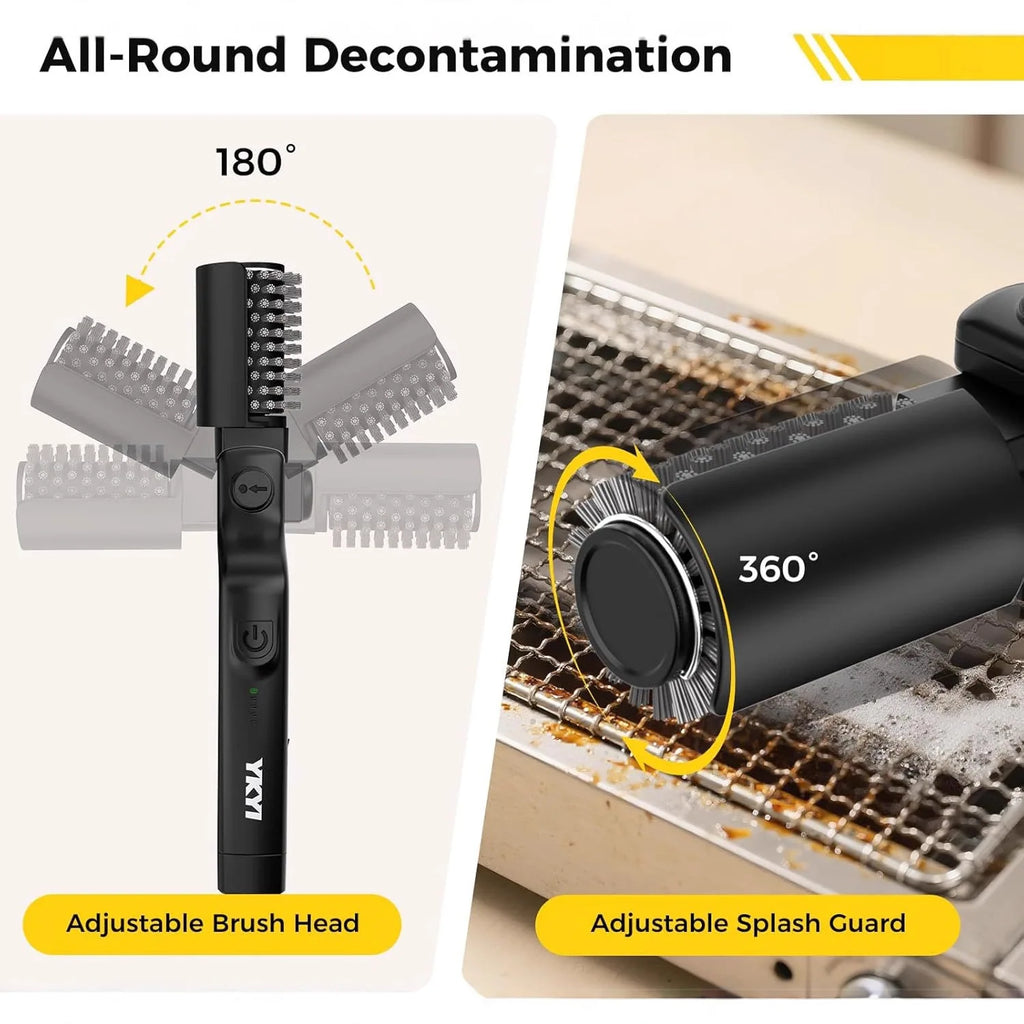 Electric Grill Brush Cleaning BBQ Cleaner Brush Cordless Rechargeable Rotary Adjustable Outdoor Heavy oil Stains Clean Tool