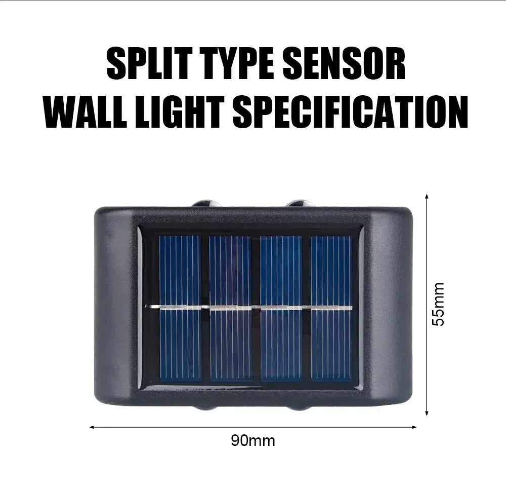 Solar Outdoor Wall Light 12 LED Waterproof Garden Light Courtyard Balustrade Decorative Atmosphere Lamp Down Luminous Solar Lamp