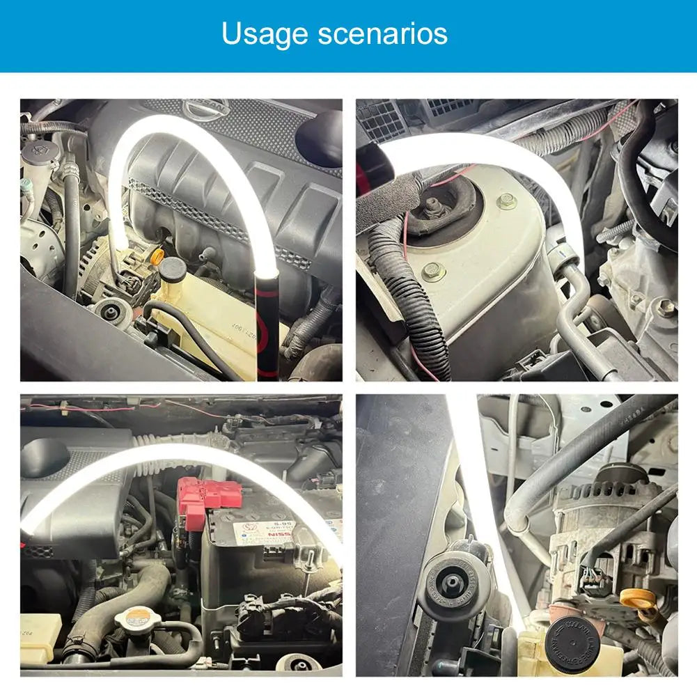 Flexible Bendable LED Work Light Slim Inspection Lamp USB Rechargeable Shape-Retaining Flashlight for Car Engine Auto Repair