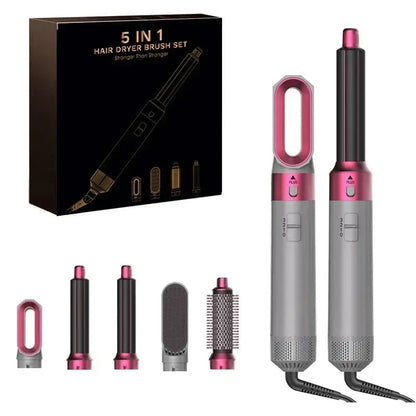 5 In 1 Hair Dryer And Styler Kit With Professional Hot Air Brush Curling Iron Hair Straightener For Curling And Straightening Mentro