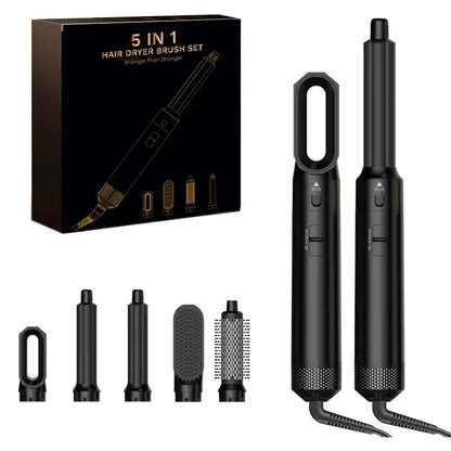 5 In 1 Hair Dryer And Styler Kit With Professional Hot Air Brush Curling Iron Hair Straightener For Curling And Straightening Mentro