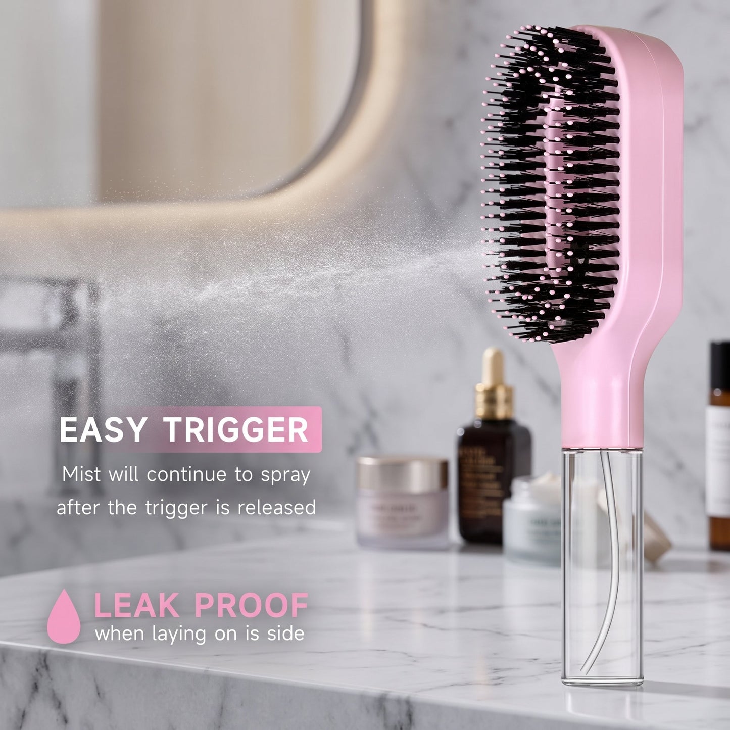 2-in-1 Spray Hair Brush ⭐     HydraComb Hair Brush Mentro
